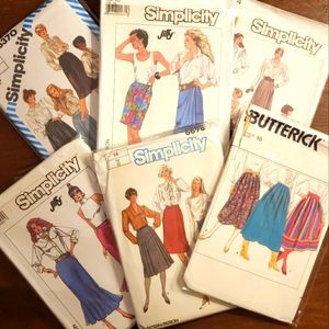 Women's Vintage 1980s Skirt Sewing Patterns